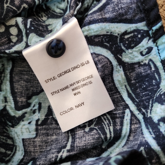 Blue/Teal Dinosaur Button-Down Shirt, Kid's 4-5 - Picture 3 of 6